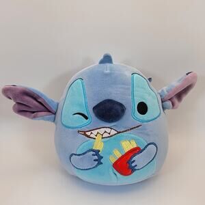 Disney Squishmallows Stitch Plush Eating Fries Blue Alien 2024 Jazwares 8"